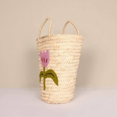 Panier seau marocain brodé à la main – Décoration durable pour la maison et les cadeaux