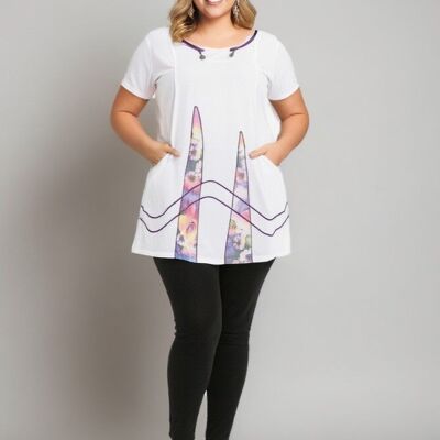 Plus size semi-printed tunic (A600)