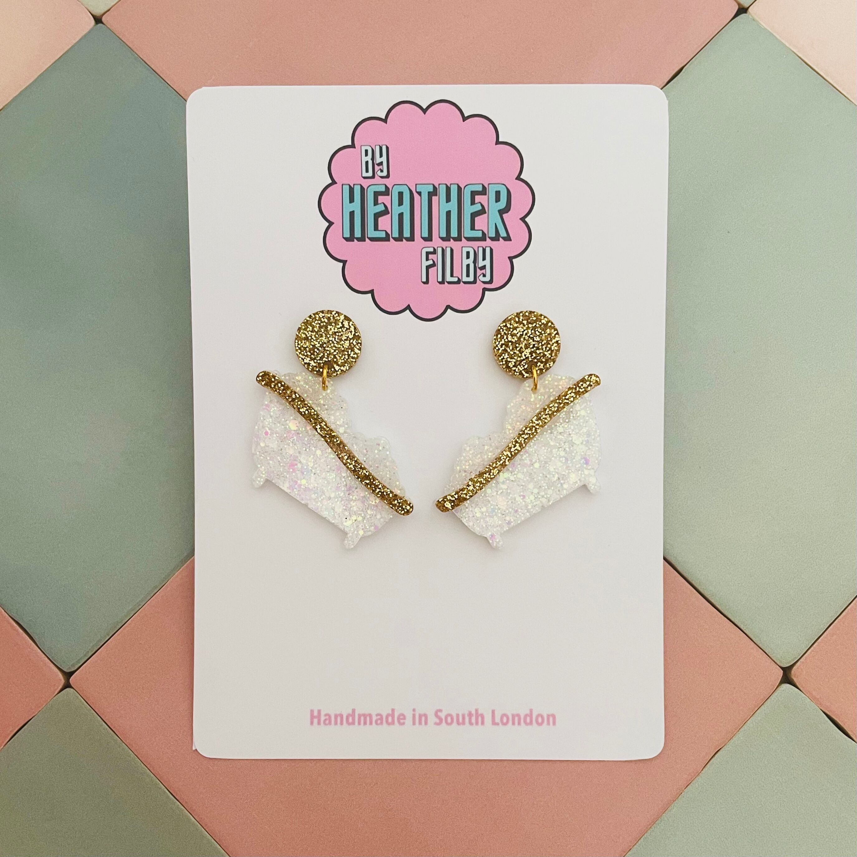 Badewannen-Glitzer-Harz-Ohrringe