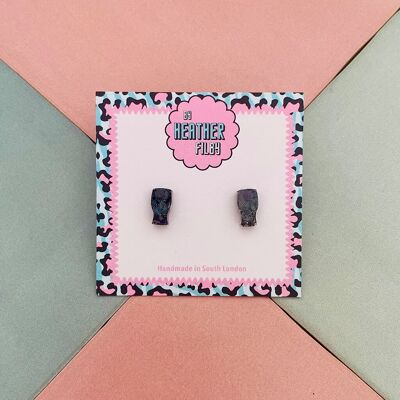 Pint Glass Glitter Resin Stud Earrings