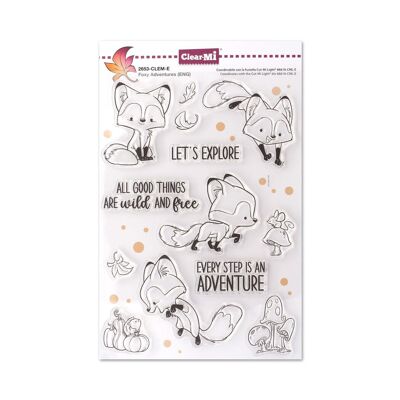 Timbri en polymère transparent Foxy Adventures ENG