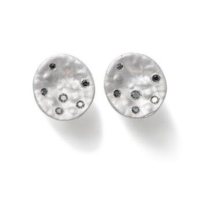 Earrings in 9k White Gold with Black Diamonds