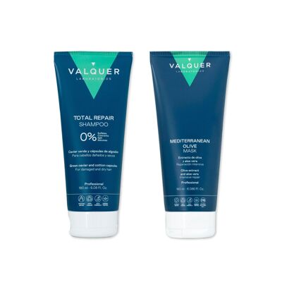 Pack Shampoing et Masque Capillaire Total Repair Olive - 180 ml + 180 ml