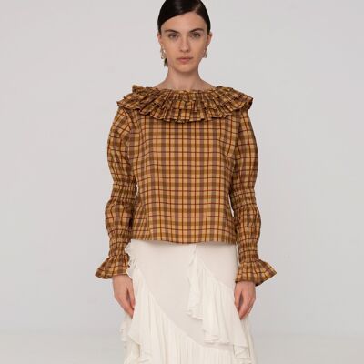Blusa con estampado de cuadros Tartine