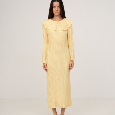 Beurre Long Yellow Pleated Dress