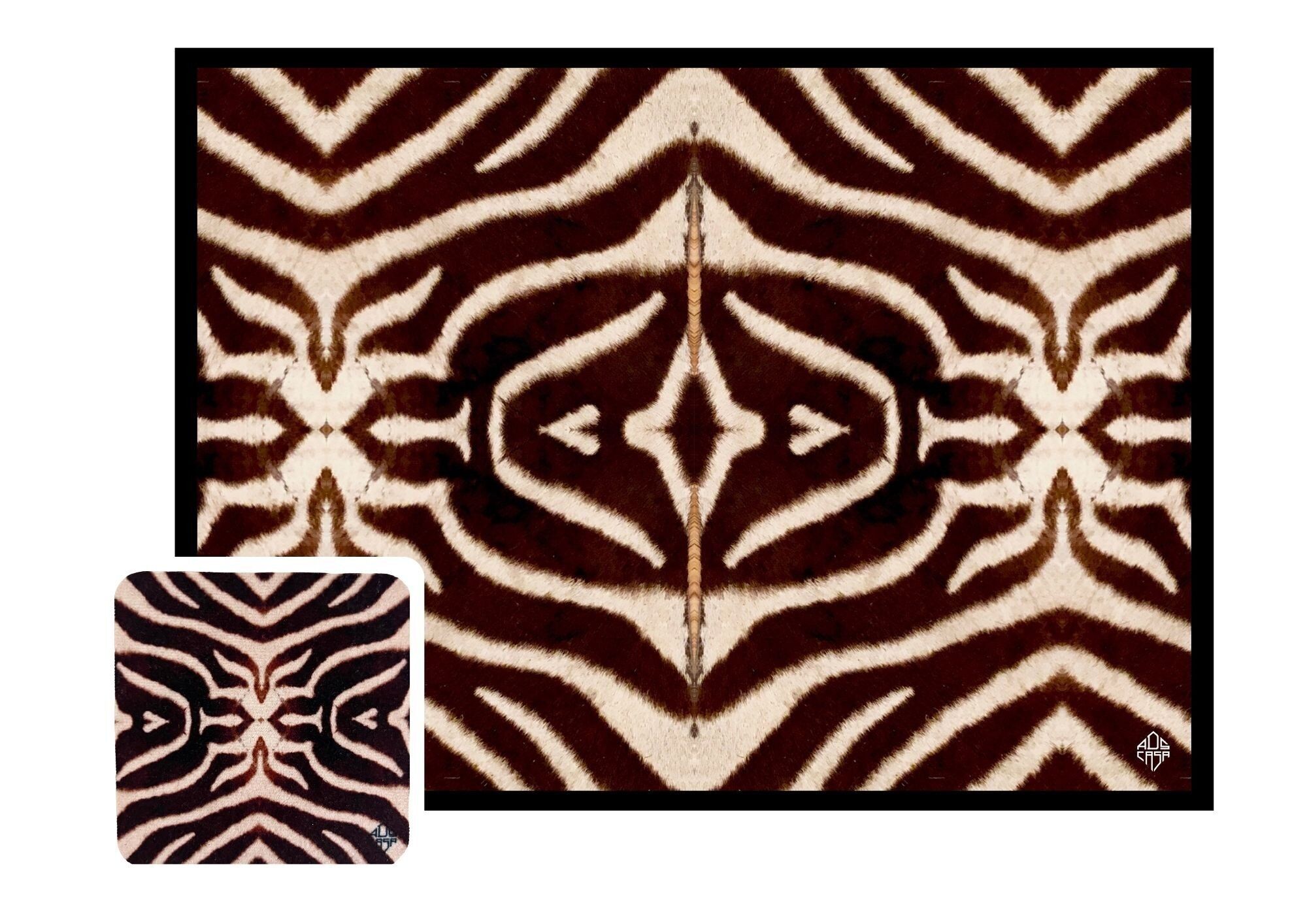 SET DE TABLE EN VELOURS MOTIF ZEBRE