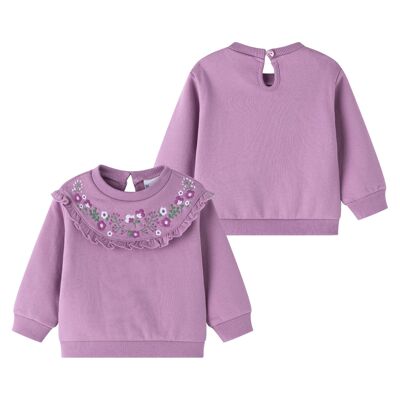Sudadera afelpada con volante de bebe niña BGI65511