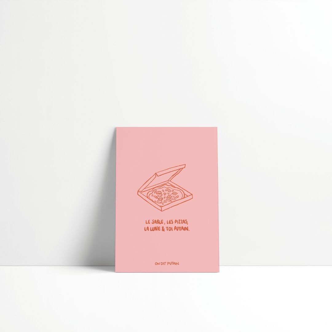 Karte – Sand, Pizza, der Mond und du, verdammt.