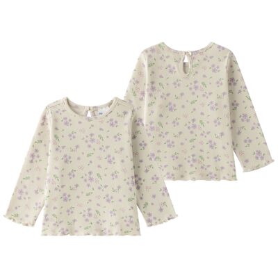 Long-sleeved ribbed T-shirt for baby girls BGI65516