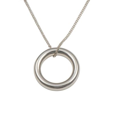Sterling Silver Round Tube Ring Pendant
