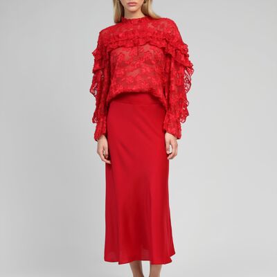 JANIALA red MIDI SKIRT
