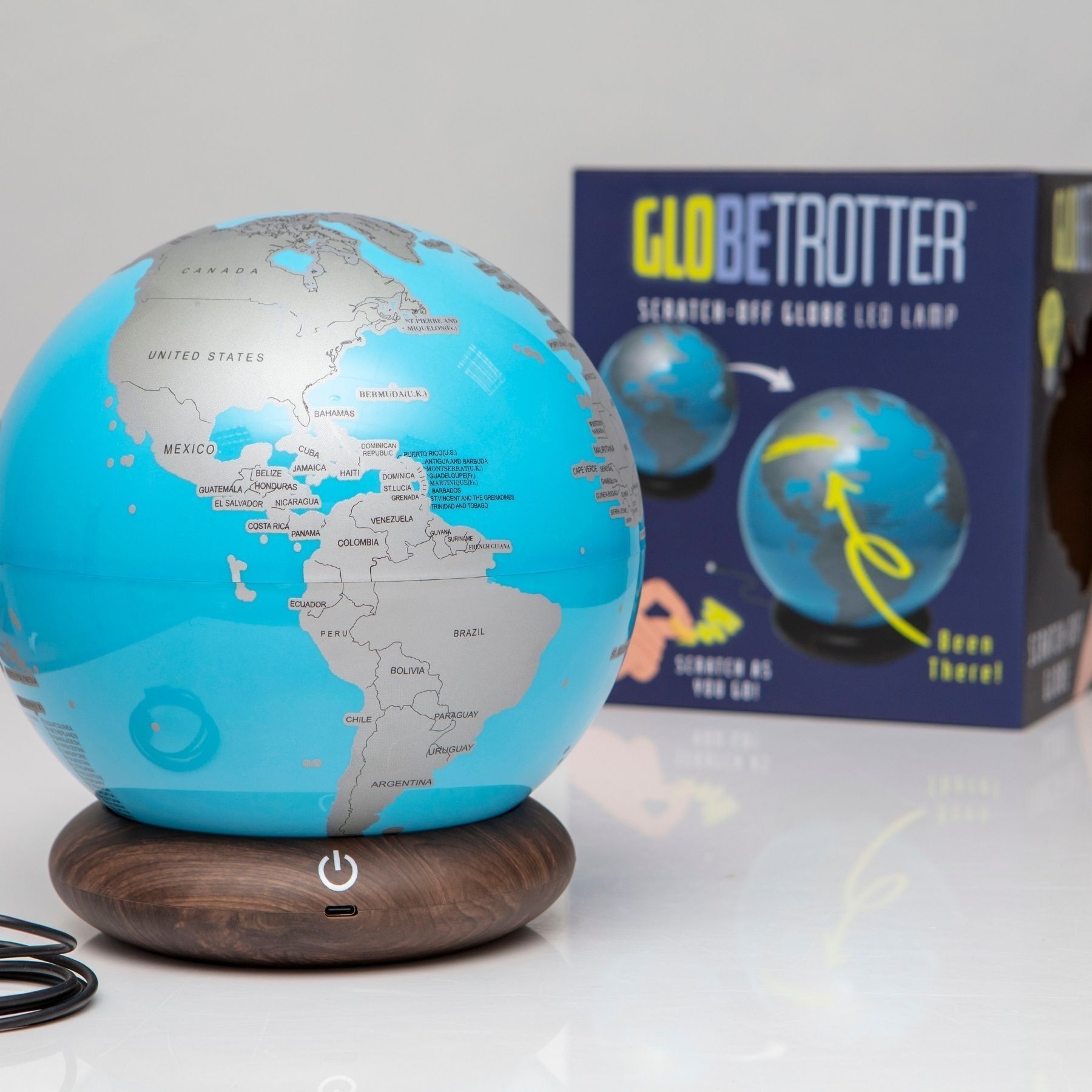 Mapa del mundo para rascar con luz LED Globe Trotter