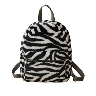 Mochila de Peluche Cebra 42x32cm Blanco y Negro para Niños o Adultos Original Suave y Ligera
