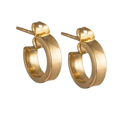 Gold Plated Silver Small Flat Hoop Earrings