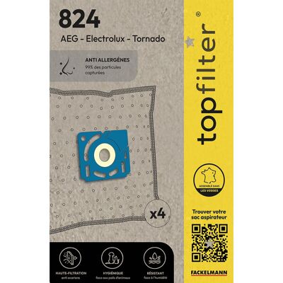 Set of 4 vacuum cleaner bags for Electrolux and Tornado TopFilter Premium