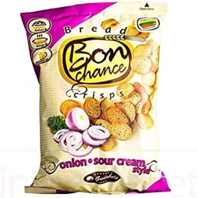Bon chance With Sour Cream flavour and onion seasoning mix Bread Crisps - Snack for Sharing with Friends - 240g Pack