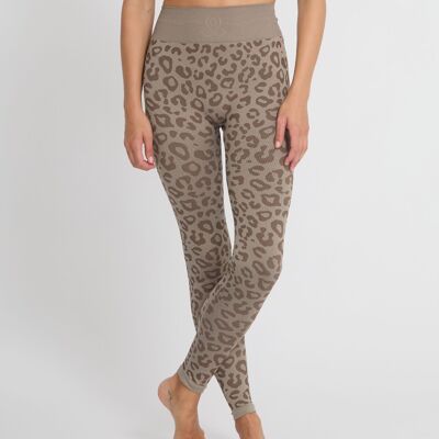 BIDAIA MOKA - Legging de yoga con estampado de leopardo