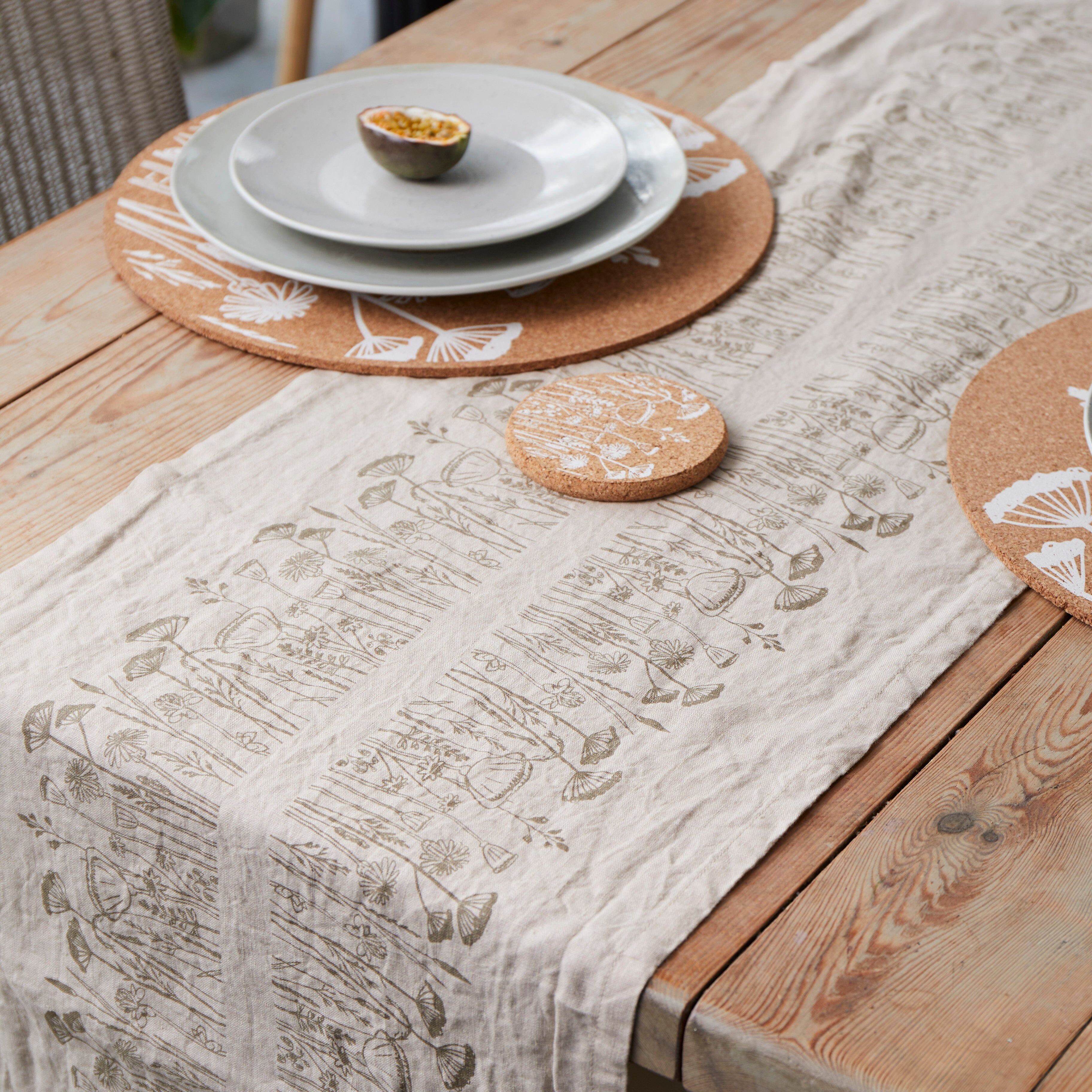 Runner in lino | Fiori