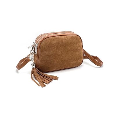 Suede leather shoulder bag, Made in Italy, art. 112635