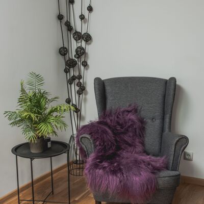 Violet/ purple Dyed Genuine Icelandic Sheepskin Lambskin Sheep Skin Rug Pelt Soft Wool, schaffell Hygge 90-100cm