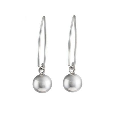 Sterling Silver Threader Earrings - Sphere