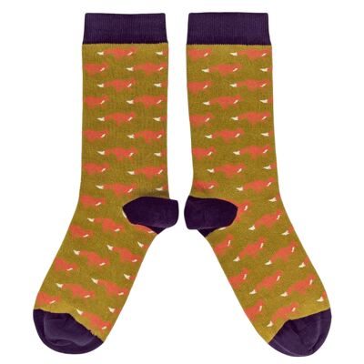 CALZINI ALLA CAVIGLIA - cotone - donna - FOXES - verde - TAGLIA 3