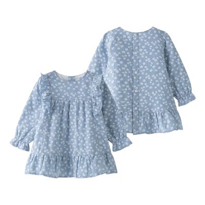 Abito blu a maniche lunghe per bambina BGI95527