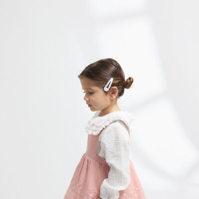 White long-sleeved bambula blouse for baby girls BGI95530