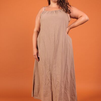 GRANDE TAILLE Robe longue fluide à fines bretelles PR2544GT