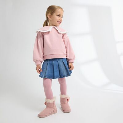 Pink fleece sweatshirt for girls JGI65747