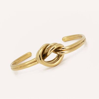 Bracelet jonc en acier inoxydable en forme de nœud