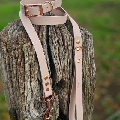 Waterproof BioThane© Dog Collar & Dog Lead - Powder Pearl
