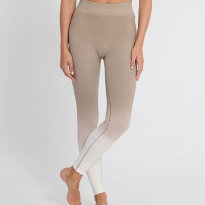 KAVALI CACAO - Legging en coton côtelé dip dye