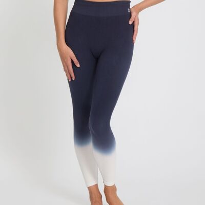 KAVALI NAVY - Legging en coton côtelé dip dye