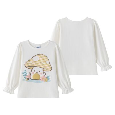 Long-sleeved T-shirt with elastic cuffs for girls' winter JGI65758
