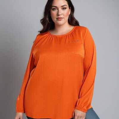 Plus Size Rust Silky Blouse (C6175)