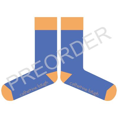 CHAUSSETTES - coton - femme - PAILLETTES - bleu vif/pêche - TAILLE DE LA BOÎTE 3