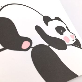 Carte pliante "Hello Baby" (panda, rose) Letterpress A6 avec enveloppe 2
