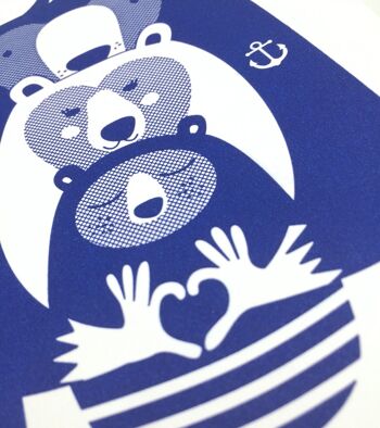 Carte pliante "Beary Happy" Letterpress A6 avec enveloppe 2