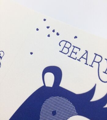 Carte pliante "Beary Happy" Letterpress A6 avec enveloppe 3