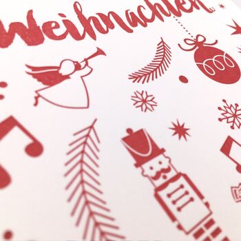 Carte pliante "Joyeux Noël" (Marché de Noël) Letterpress A6 avec enveloppe 2
