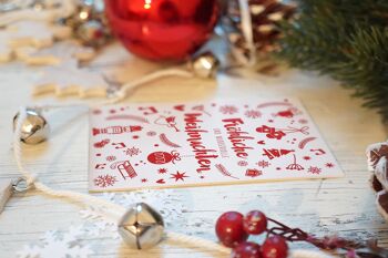 Carte pliante "Joyeux Noël" (Marché de Noël) Letterpress A6 avec enveloppe 3