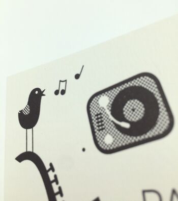 "Fête comme une rock star" Carte postale typographique A6 2