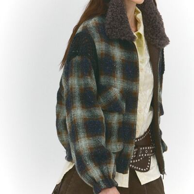 Marceau – Short Japanese wool jacket with contrasting collar