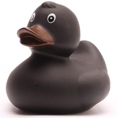 Black rubber duck with golden beak - rubber duck