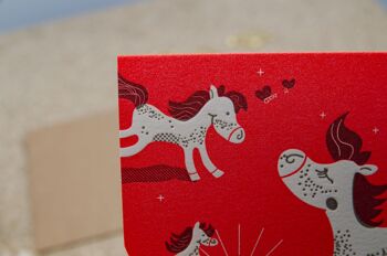 Carte pliante "Stay wild" (Poney) Letterpress A6 avec enveloppe 2