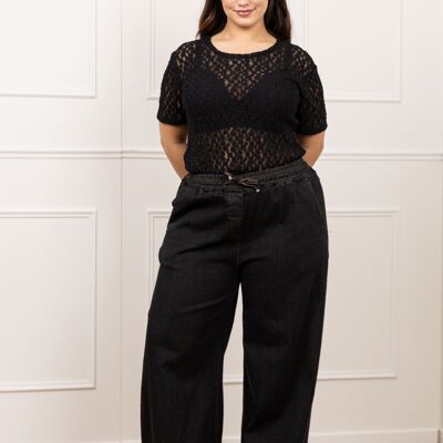 GRANDE TAILLE Top trasparente in pizzo dentelle - PT2501GT