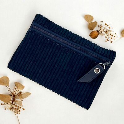 Marsupio S, blu navy "velluto a coste"