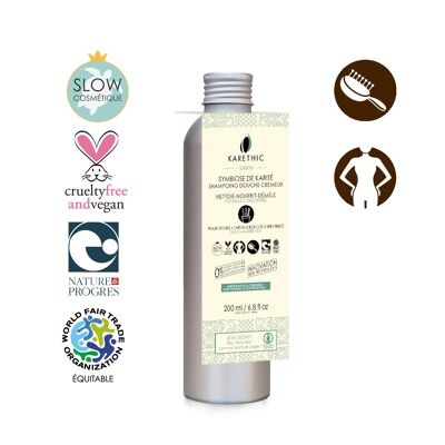 Shampoo curativo 3 in 1 - Capelli ricci, crespi, afro - Pelle secca - Simbiosi al burro di karitè - 200 ml