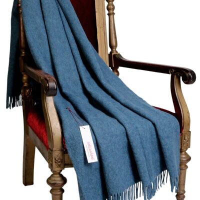 Alpaca wool blueish green big plaid